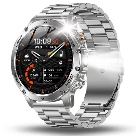 Smartwatch Męski Angelo AK87 srebrny Sportowy Wodoodporny Rozmowy Menu PL